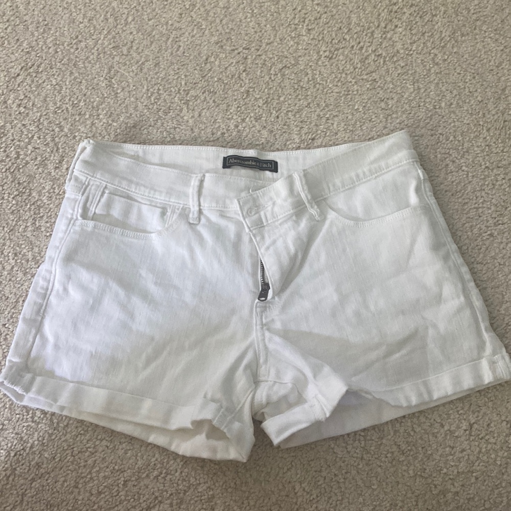 Abercrombie & Fitch white jean shorts